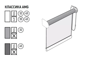 Рулонные шторы на проем / в проем AMG